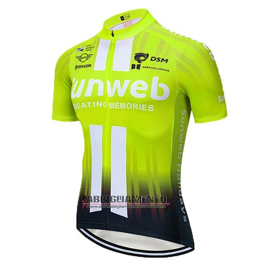 Abbigliamento Sunweb 2019 Manica Corta e Pantaloncino Con Bretelle Giallo Bianco - Clicca l'immagine per chiudere